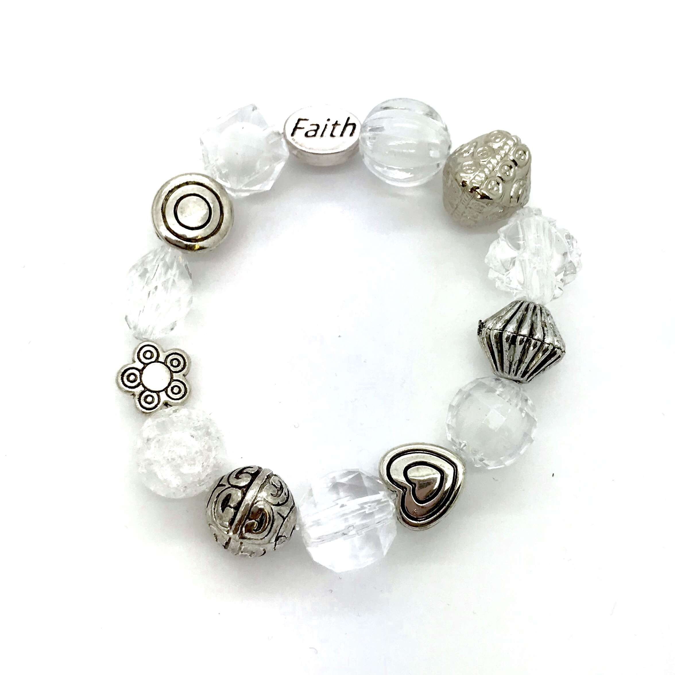 My Baptismal Faith White Bracelet