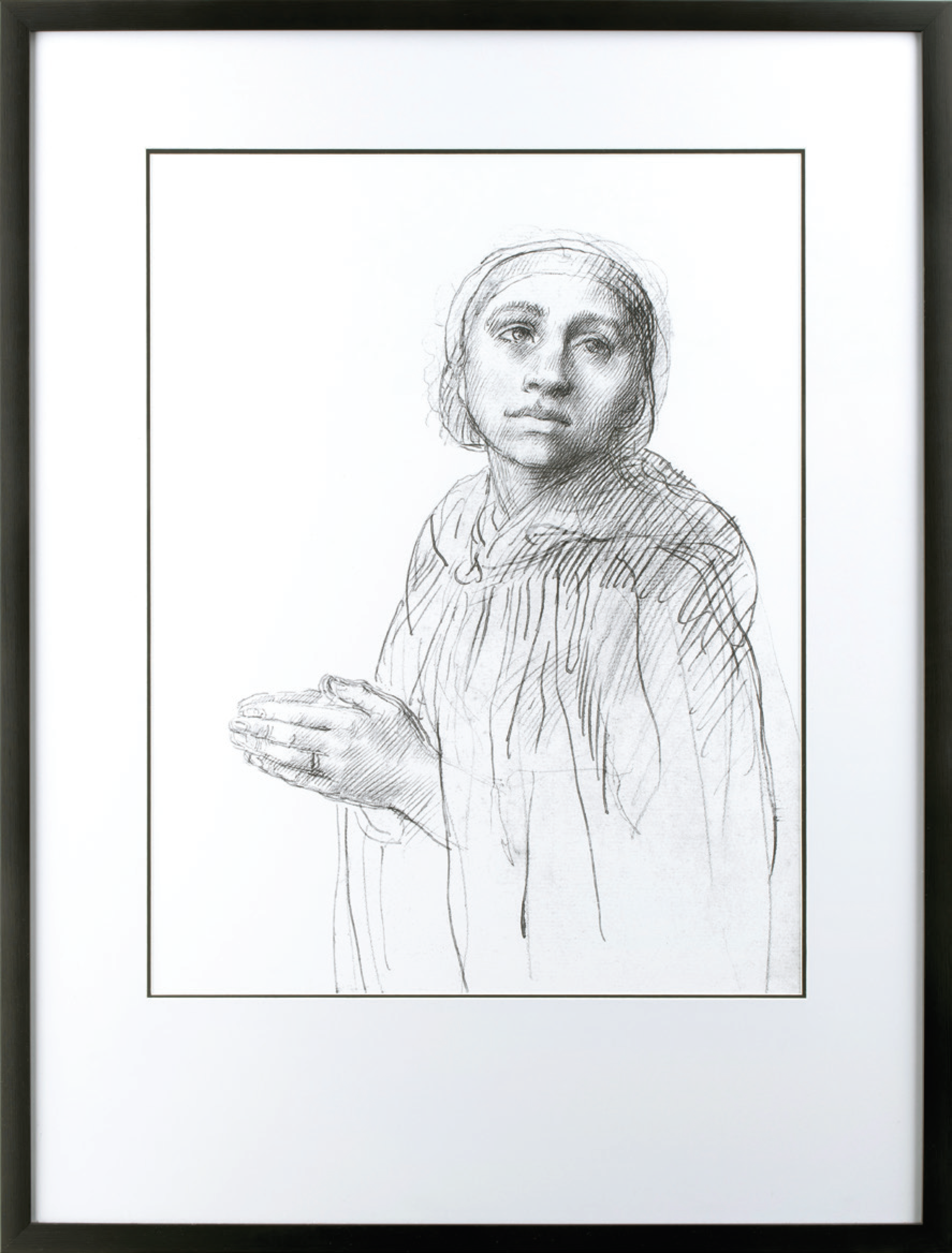 Study of Prayer (31x23 Framed Art)
