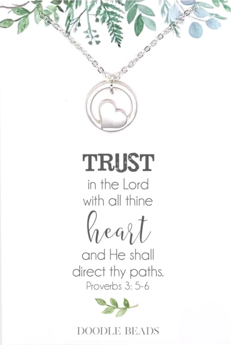 Trust in the Lord Heart Necklace