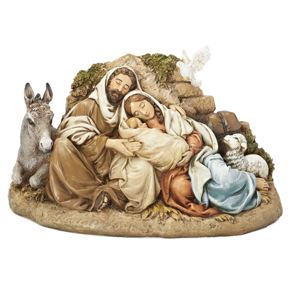 Restful Holy Family Resin Nativity Figurine