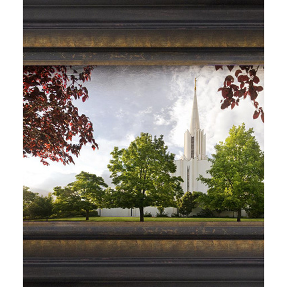 Jordan River Temple, the Day Dawn is Breaking (19x48 Canvas Framed Art), , large image number 3
