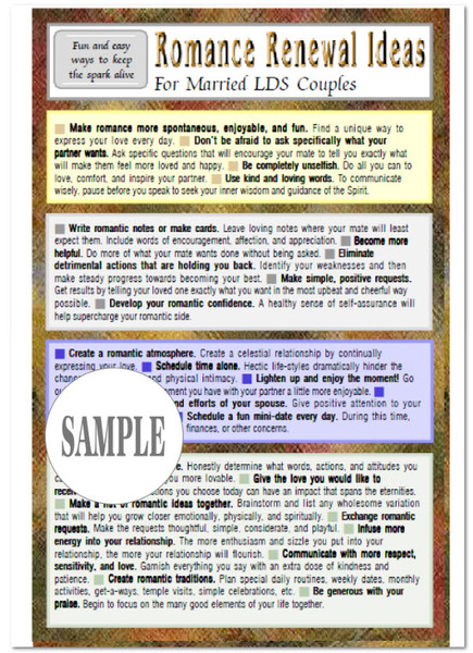 Romance Renewal Ideas for Married LDS Couples Card