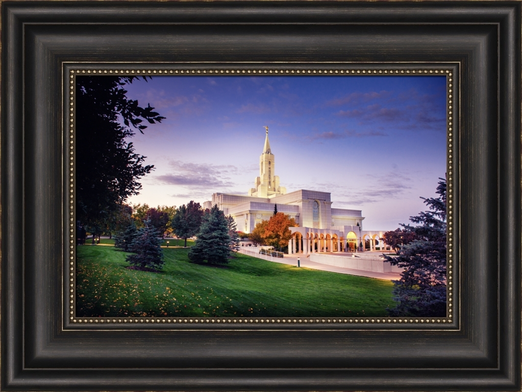 Bountiful Temple Fall Sunrise (20x26 Framed Art)