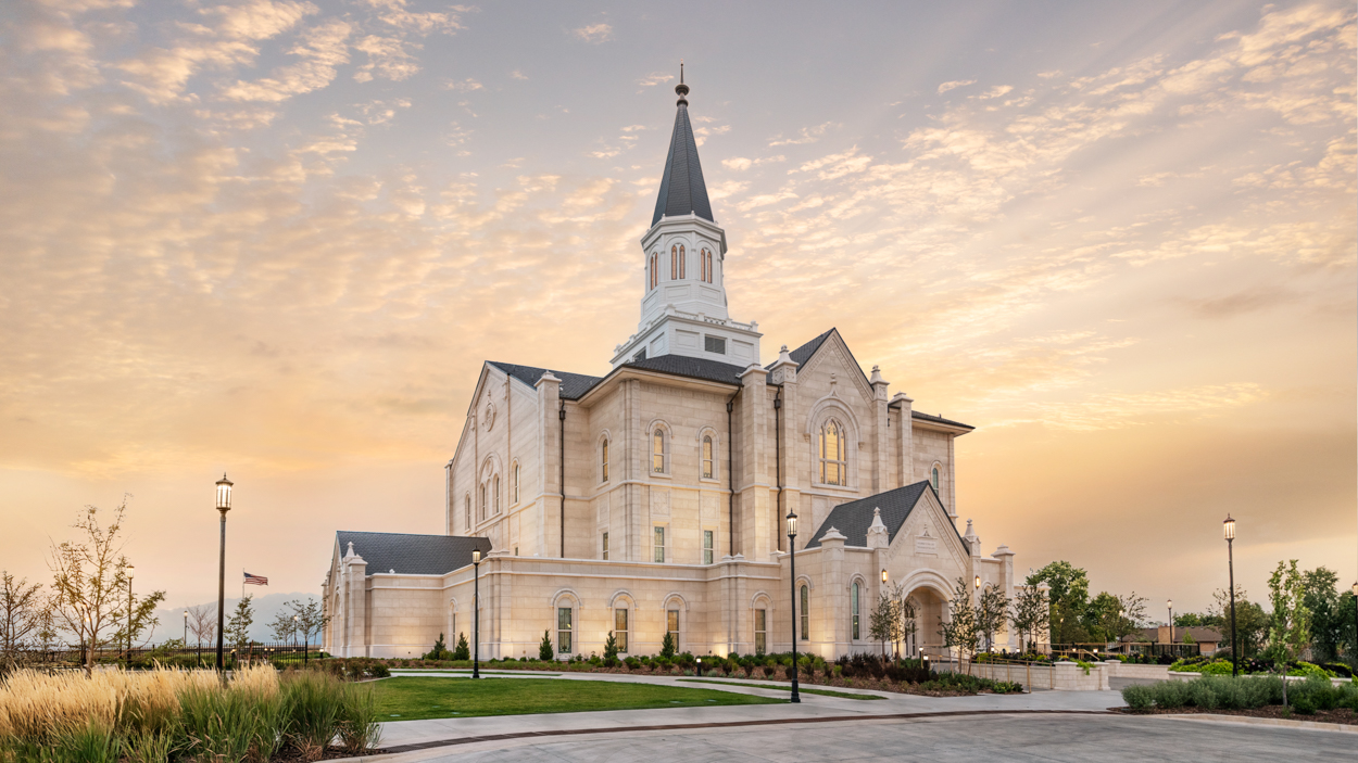 Taylorsville Utah Temple, Fire of the Covenant Series (25x43 Framed Canvas Print), , large