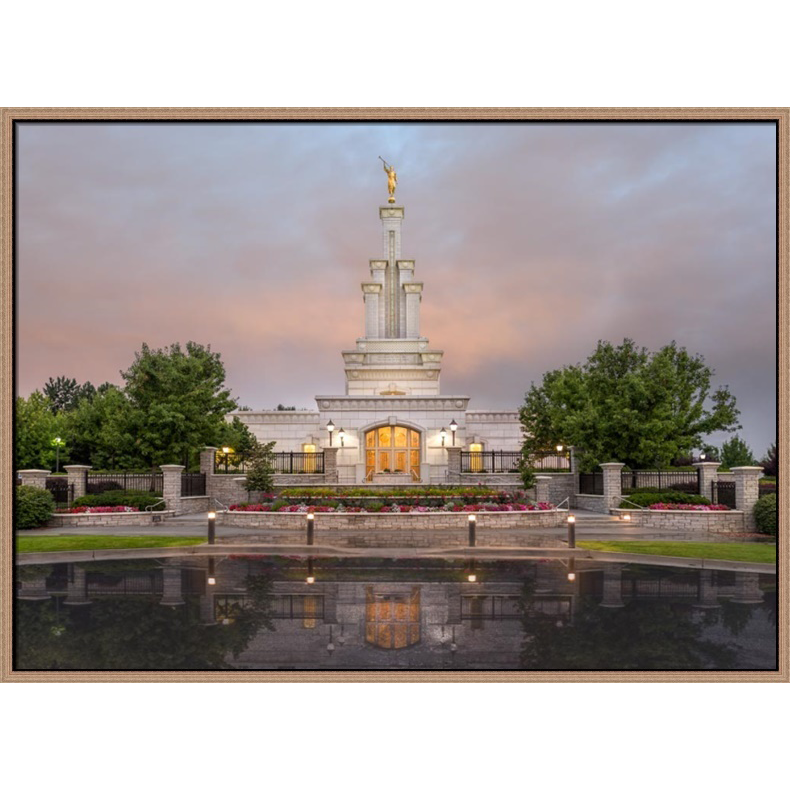 Covenant Path Temple: Columbia River Washington Temple (30x41 Framed Canvas Giclee)