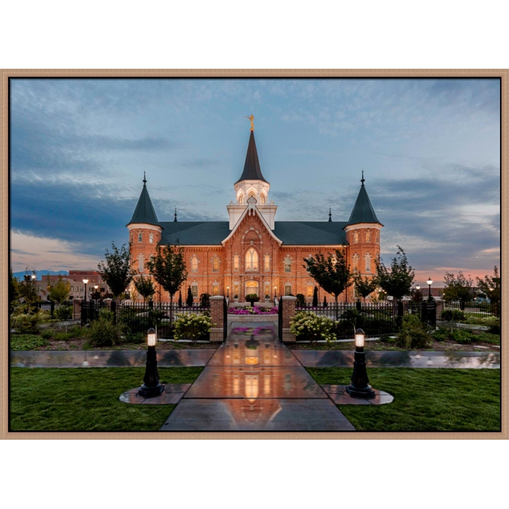 Covenant Path Temple: Provo City Center Temple (30x41 Framed Canvas Giclee)