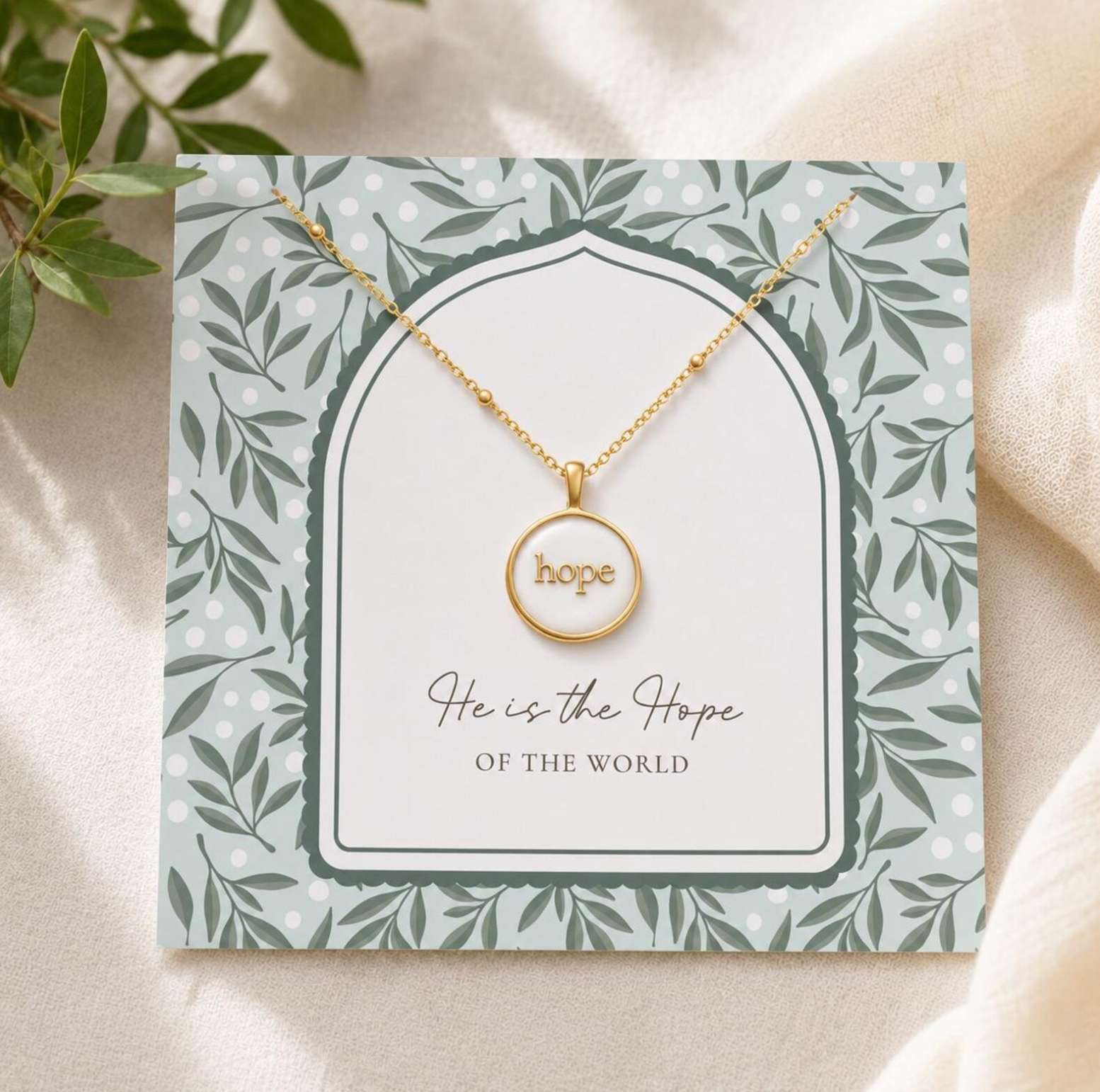 Hope Enamel Necklace, , large image number 3