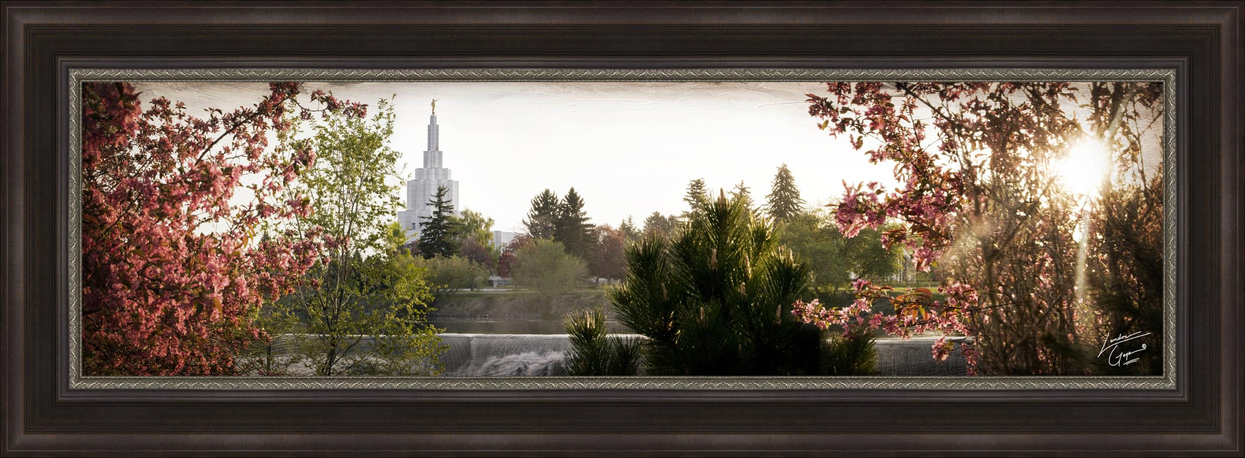 Idaho Falls Temple, The Daydawn is Breaking (23x63 Framed Art)