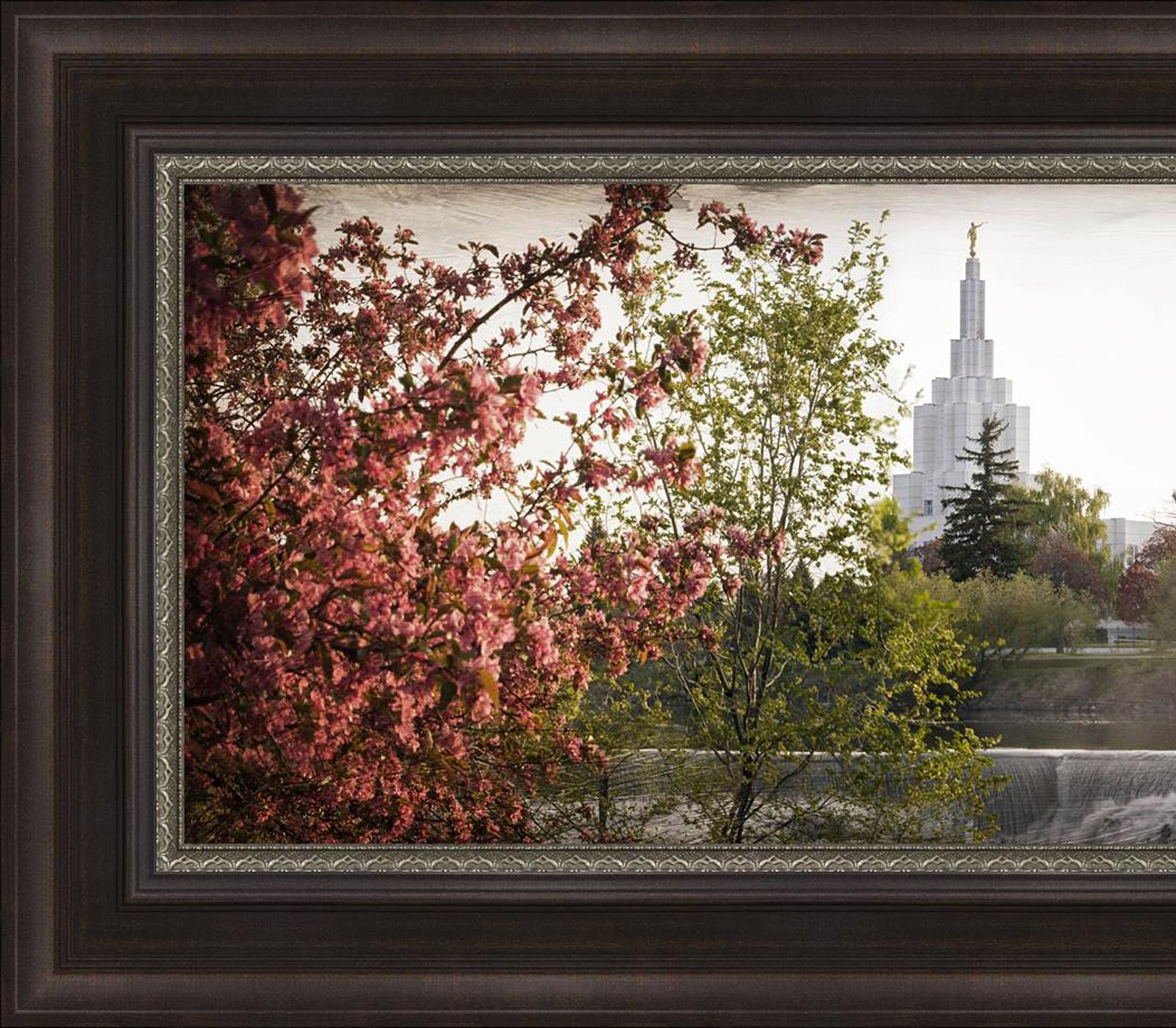 Idaho Falls Temple, The Daydawn is Breaking (23x63 Framed Art