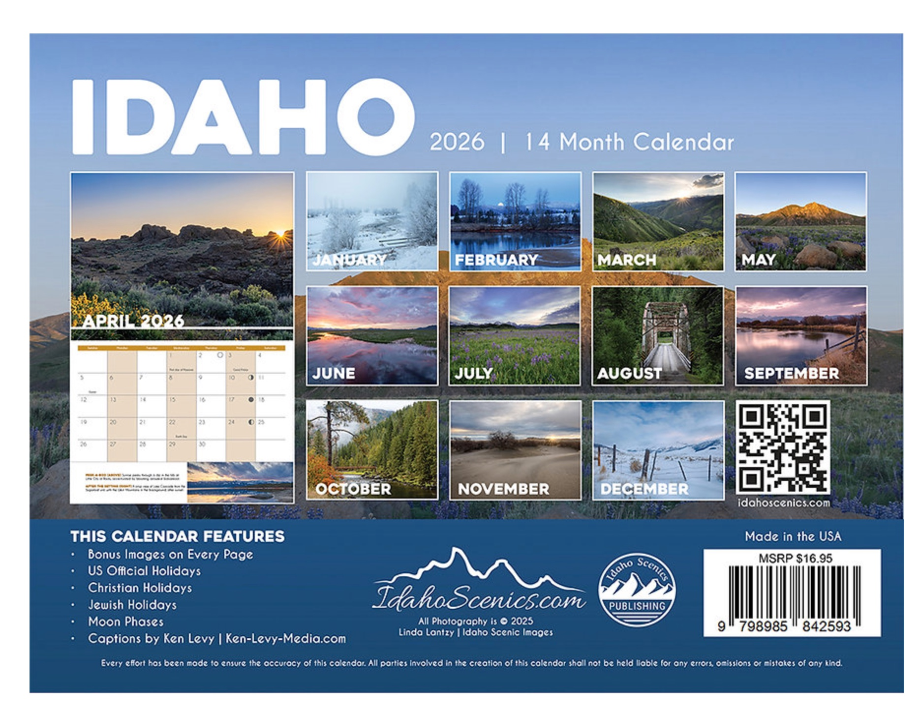 2026 Idaho Wall Calendar, , large image number 2