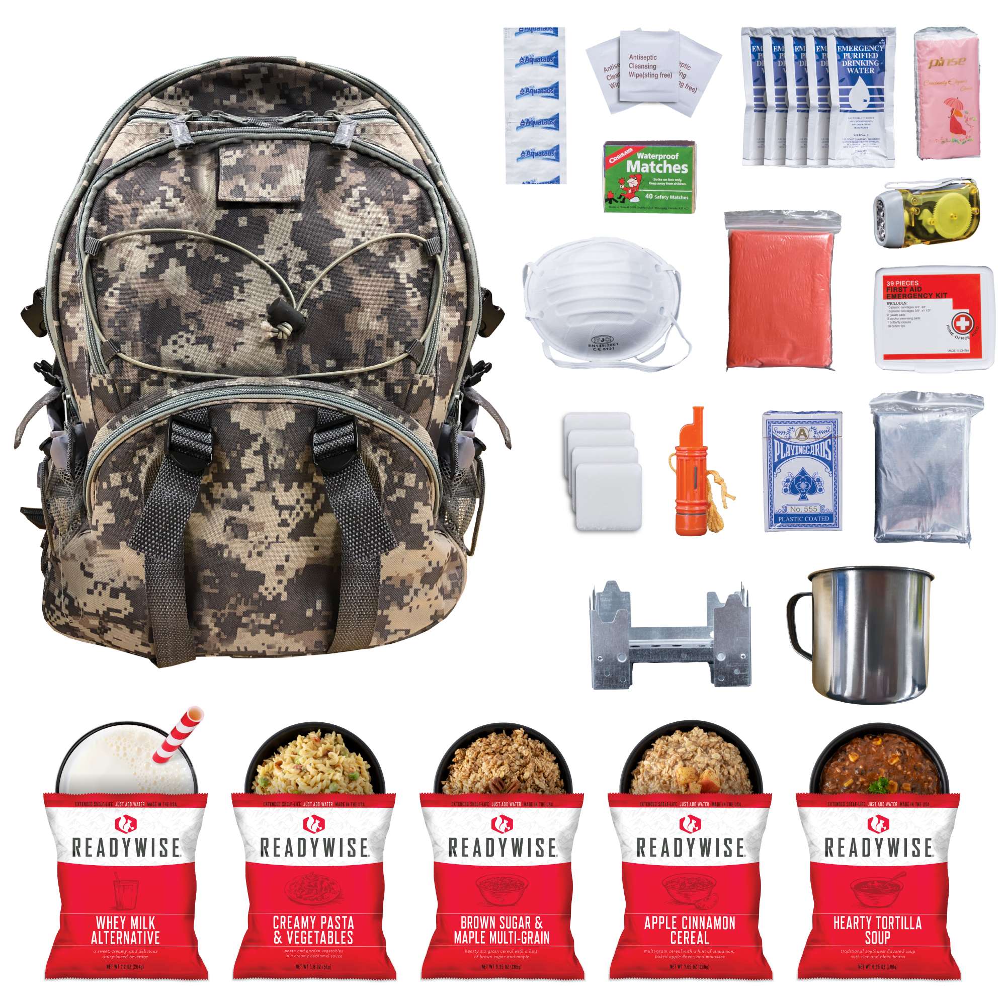 Camo 64 Piece Survival Backpack , , large image number 2