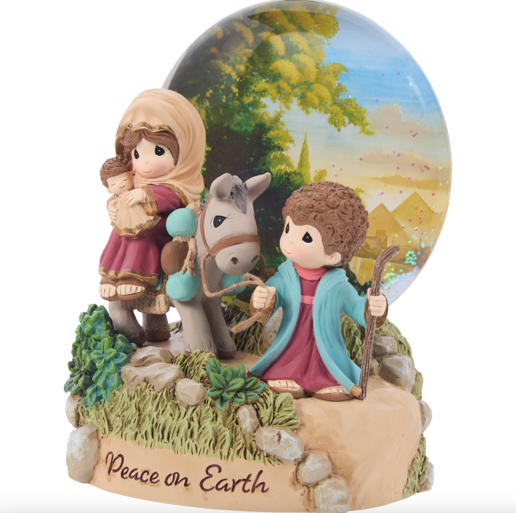 Precious Moments Light-up Peace on Earth Musical Nativity Snowglobe, , large
