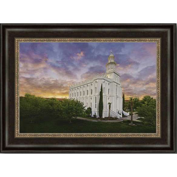 St. George Temple (23x30 Framed Giclee Canvas)