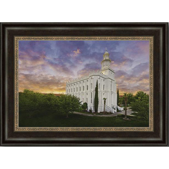 St. George Temple (23x30 Framed Giclee Canvas)