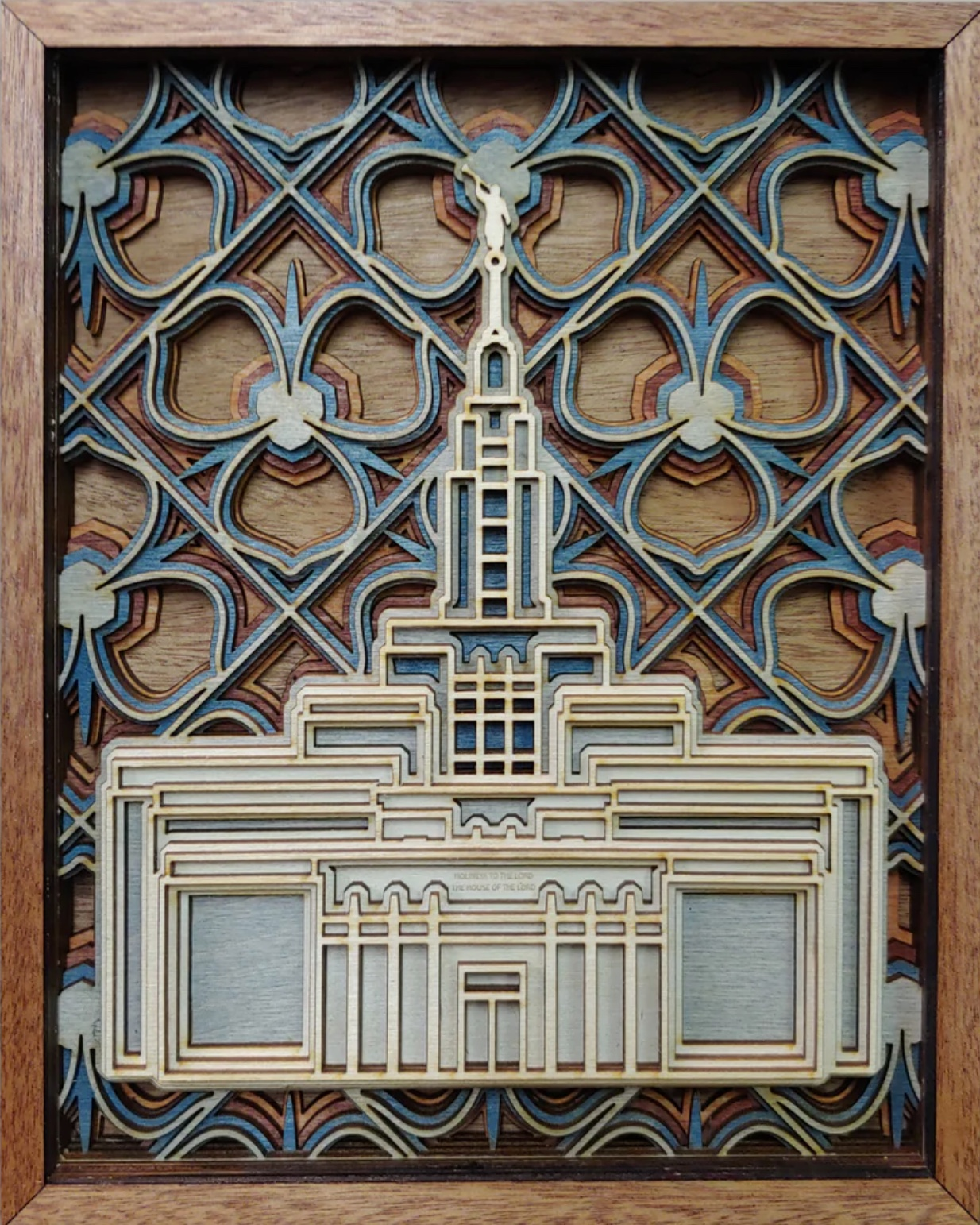 Draper Utah Temple Layered Wood Plaque