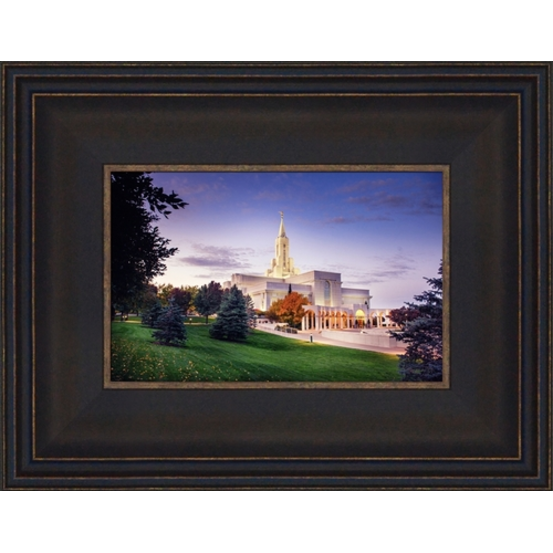 Bountiful Temple Fall Sunrise (9x12 Framed Canvas)