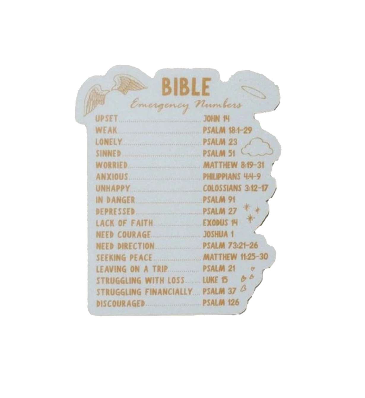 Bible Emergency Numbers Sticker