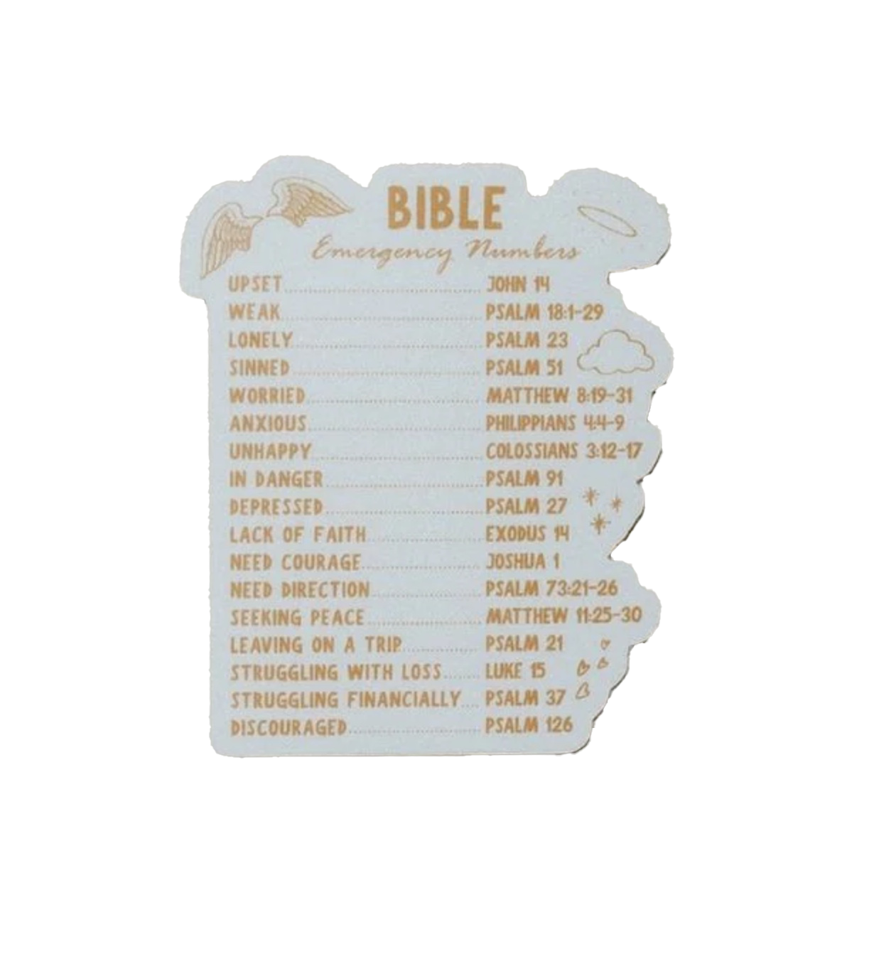 Bible Emergency Numbers Sticker