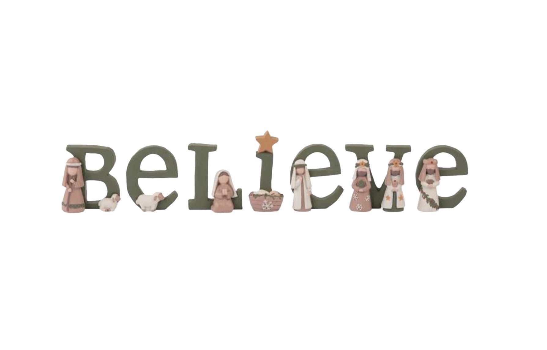 "Believe" Resin Nativity Letters