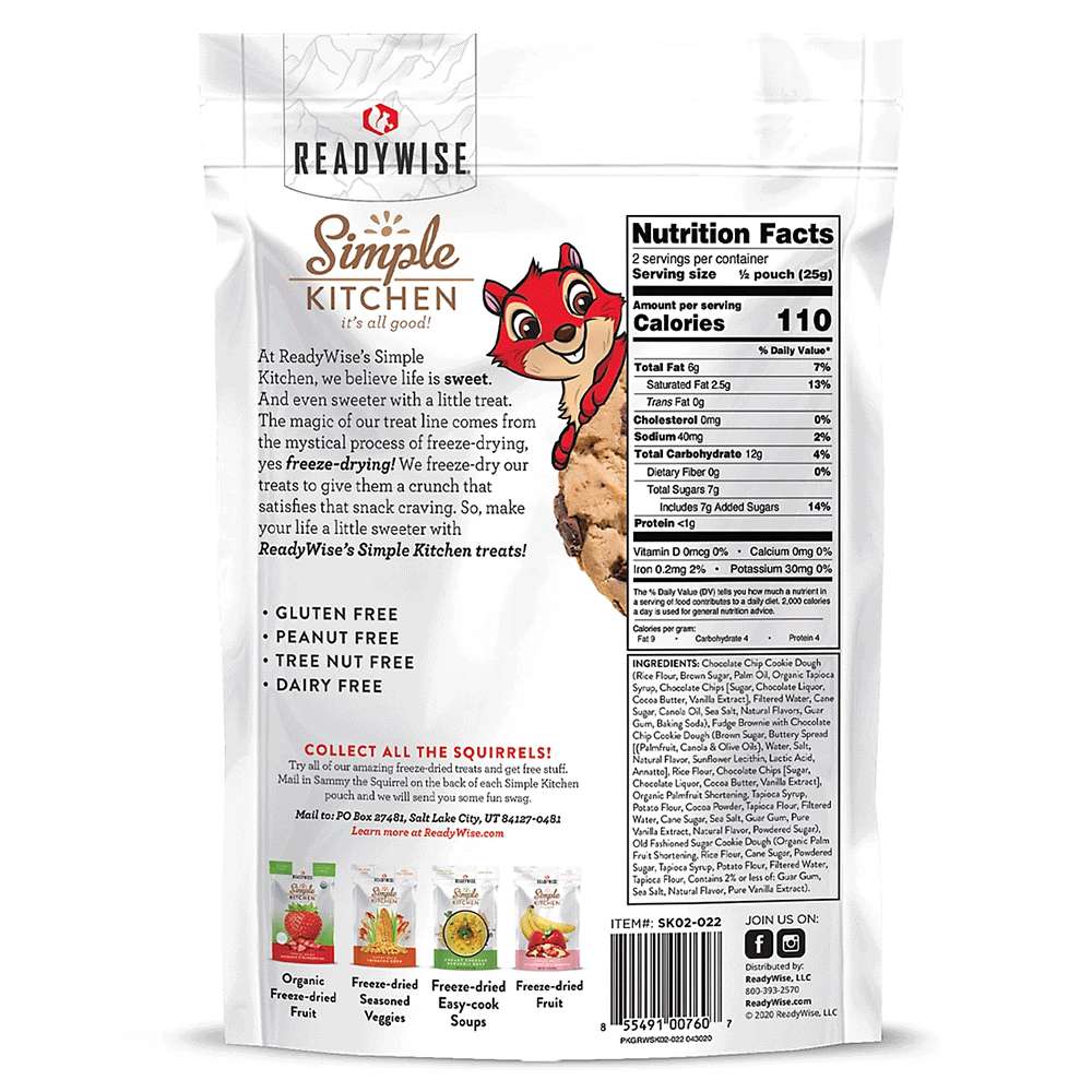 Simple Kitchen Freeze-Dried Cookie Dough Medley Single Pouch, , large