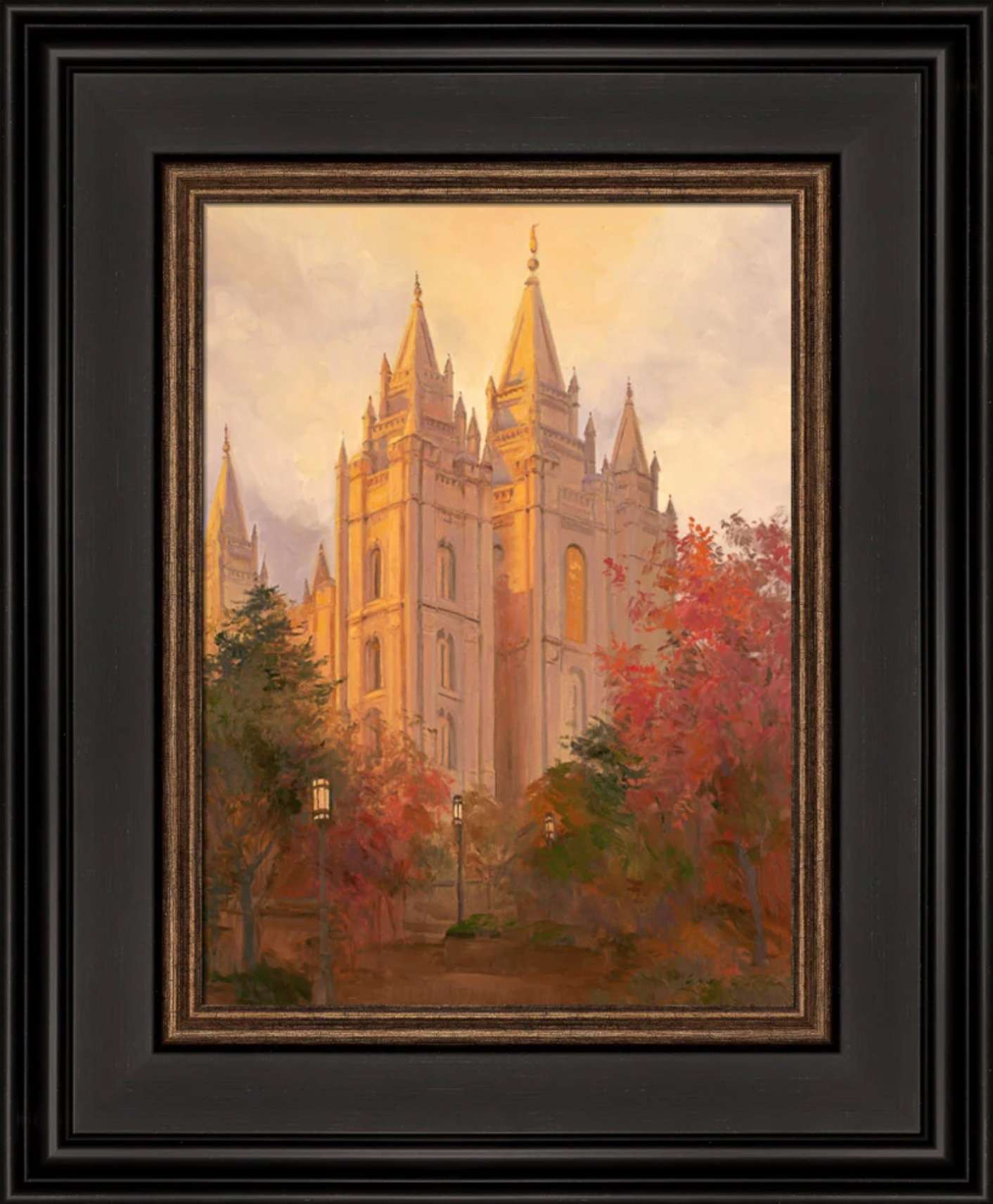 Salt Lake Temple, Golden Day (14.5x12.5 Framed Paper Print), , large image number 0
