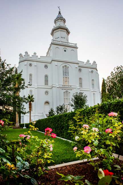 St. George Utah Temple, Flower Garden (33x45 Framed Art), , large