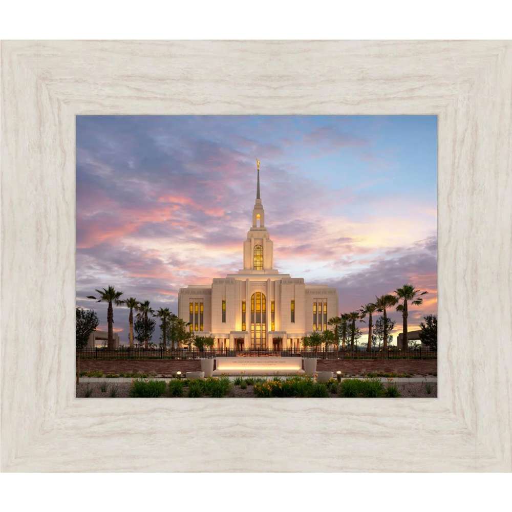 Red Cliffs Utah Temple, Evening Glow (17x20 Framed Art), , large image number 0