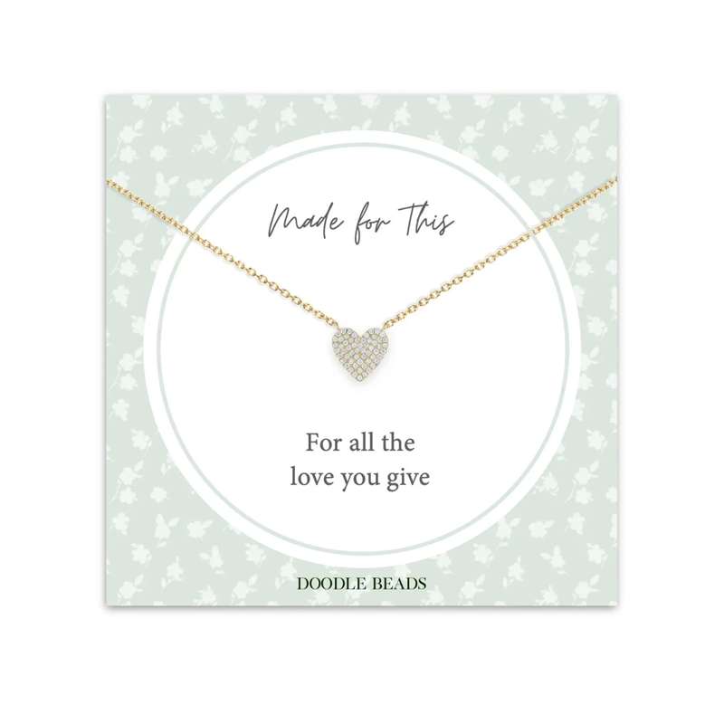 Pave Heart Necklace, , large