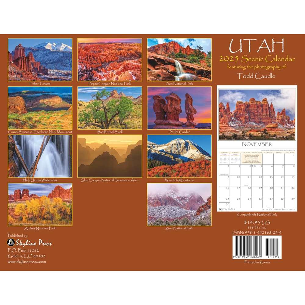 2025 Utah Scenic Calendar, , large image number 1