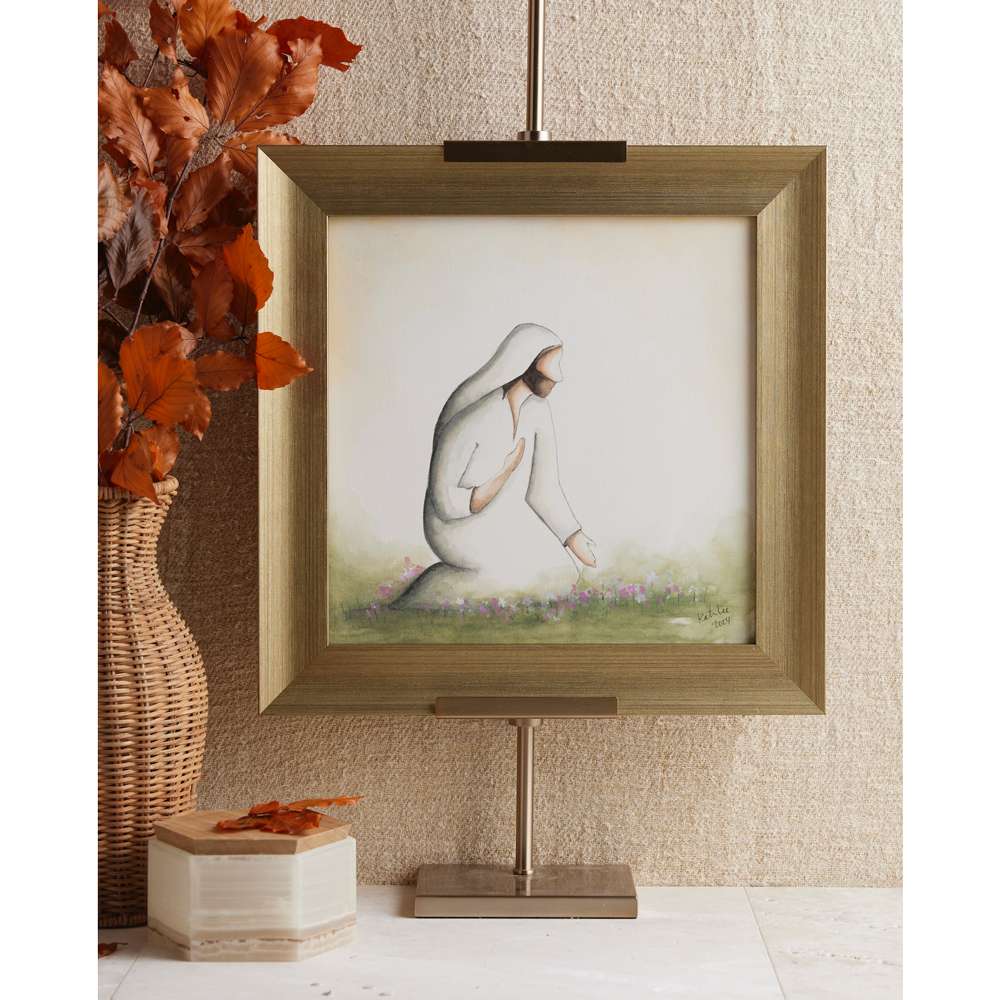 The Tender Love of Christ (16x16 Framed Watercolor Paper)