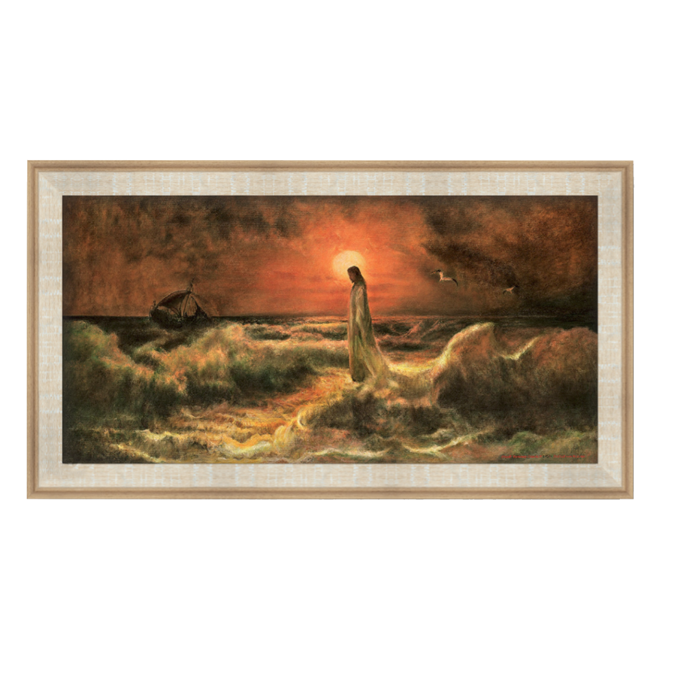 Walking on Water (15x27 Framed Textured Paper Print)