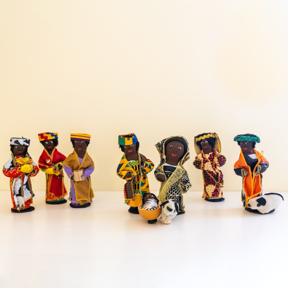 Ghanaian Cloth Nativity Set, , large