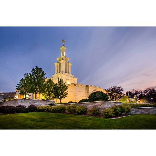Columbia River Temple, Twilight (16x21 Framed Art)