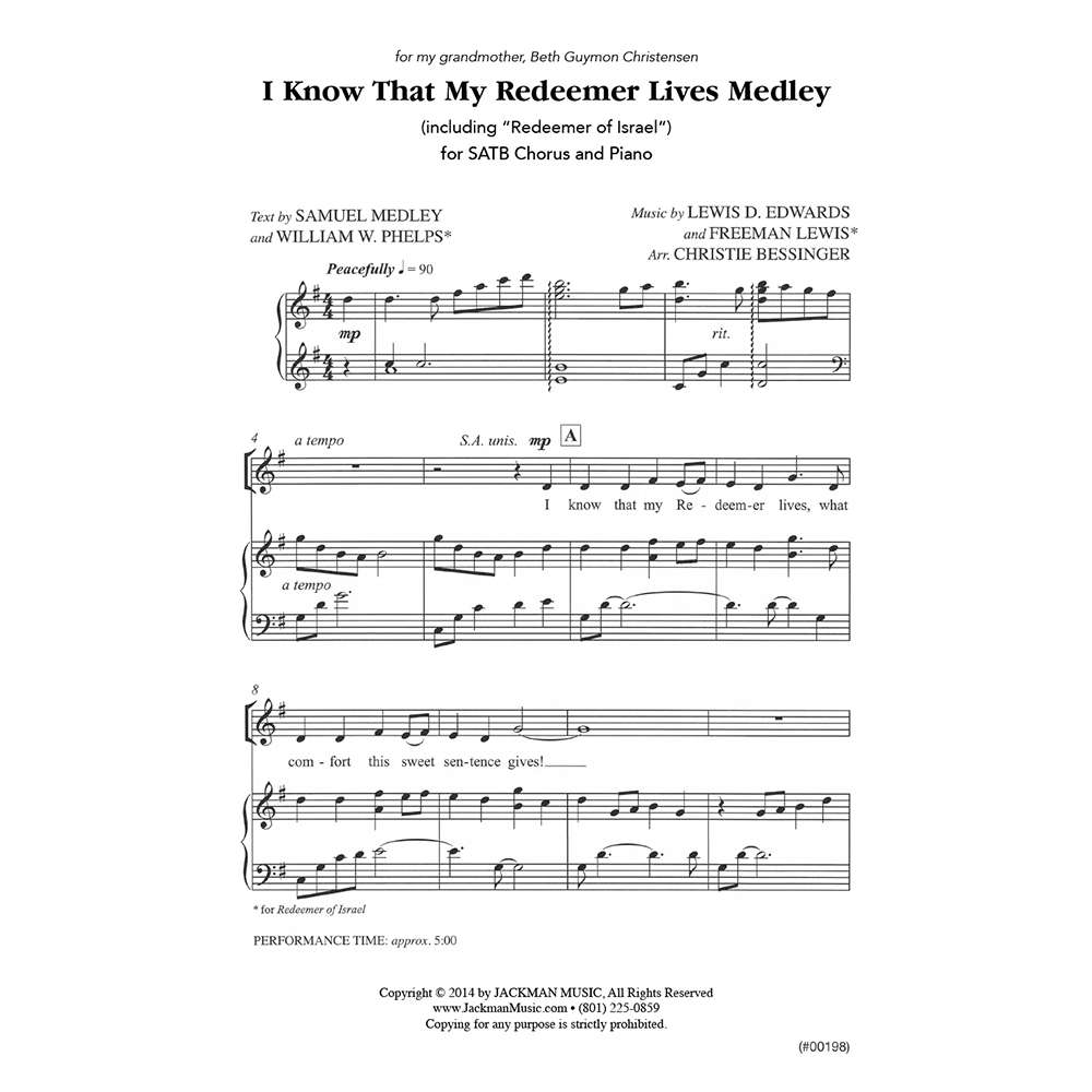 I Know that My Redeemer Lives Medley, , large image number 1