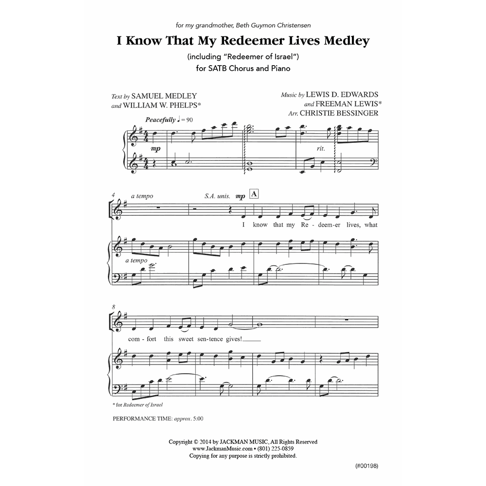 I Know that My Redeemer Lives Medley, , large
