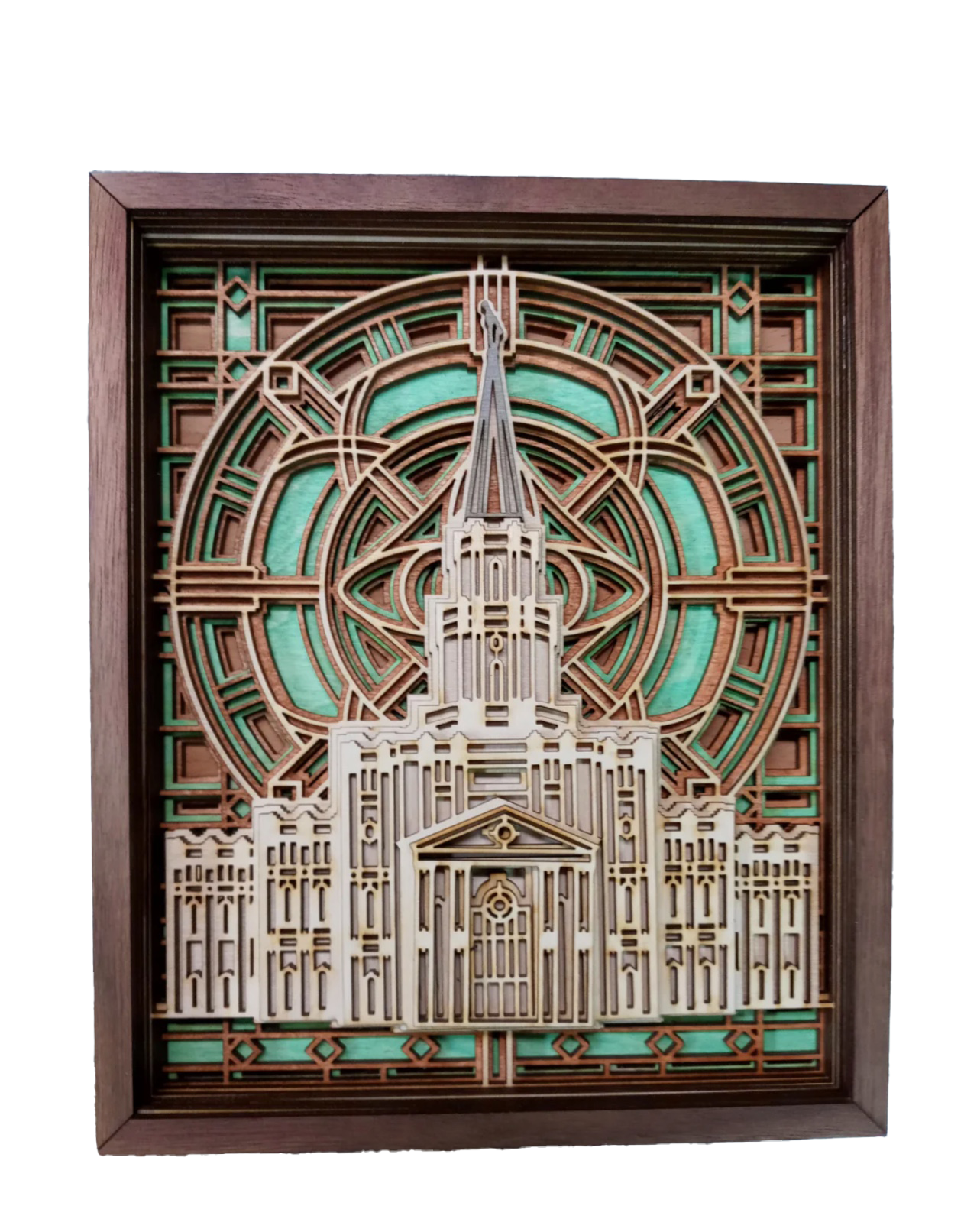 Houston Texas Temple Layered Wood Plaque