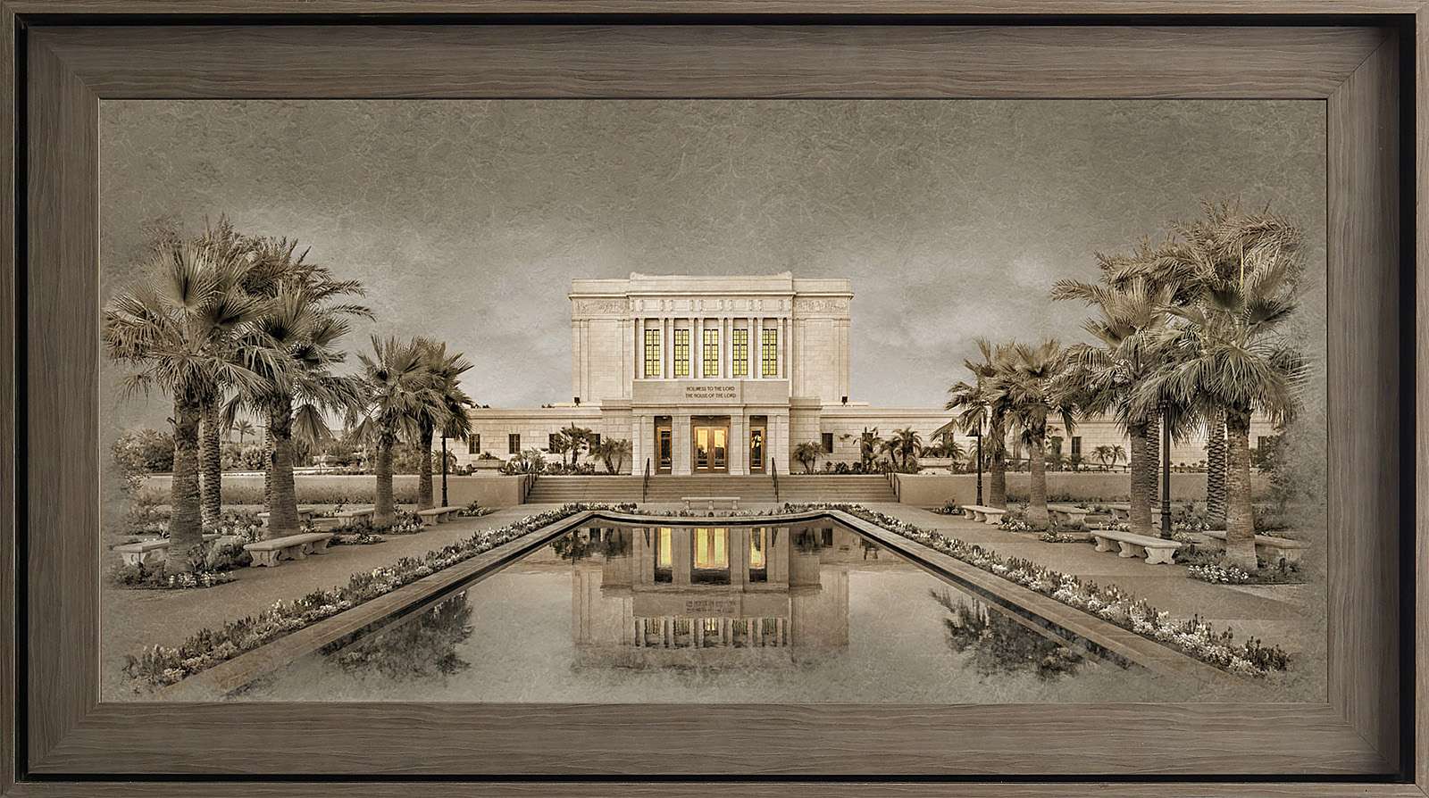 Mesa Arizona Temple, Gray Wood (22x39 Framed Textured Paper), , large image number 0
