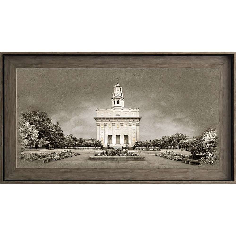 Nauvoo Illinois Temple, Gray Wood (22x39 Framed Textured Paper), , large image number 0
