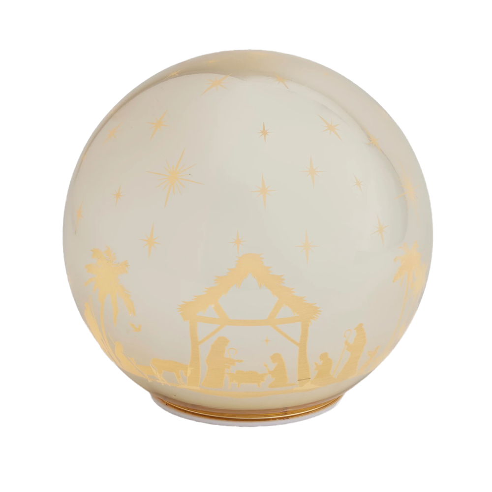 Light-up Gold Glass Nativity Sphere, , large image number 2