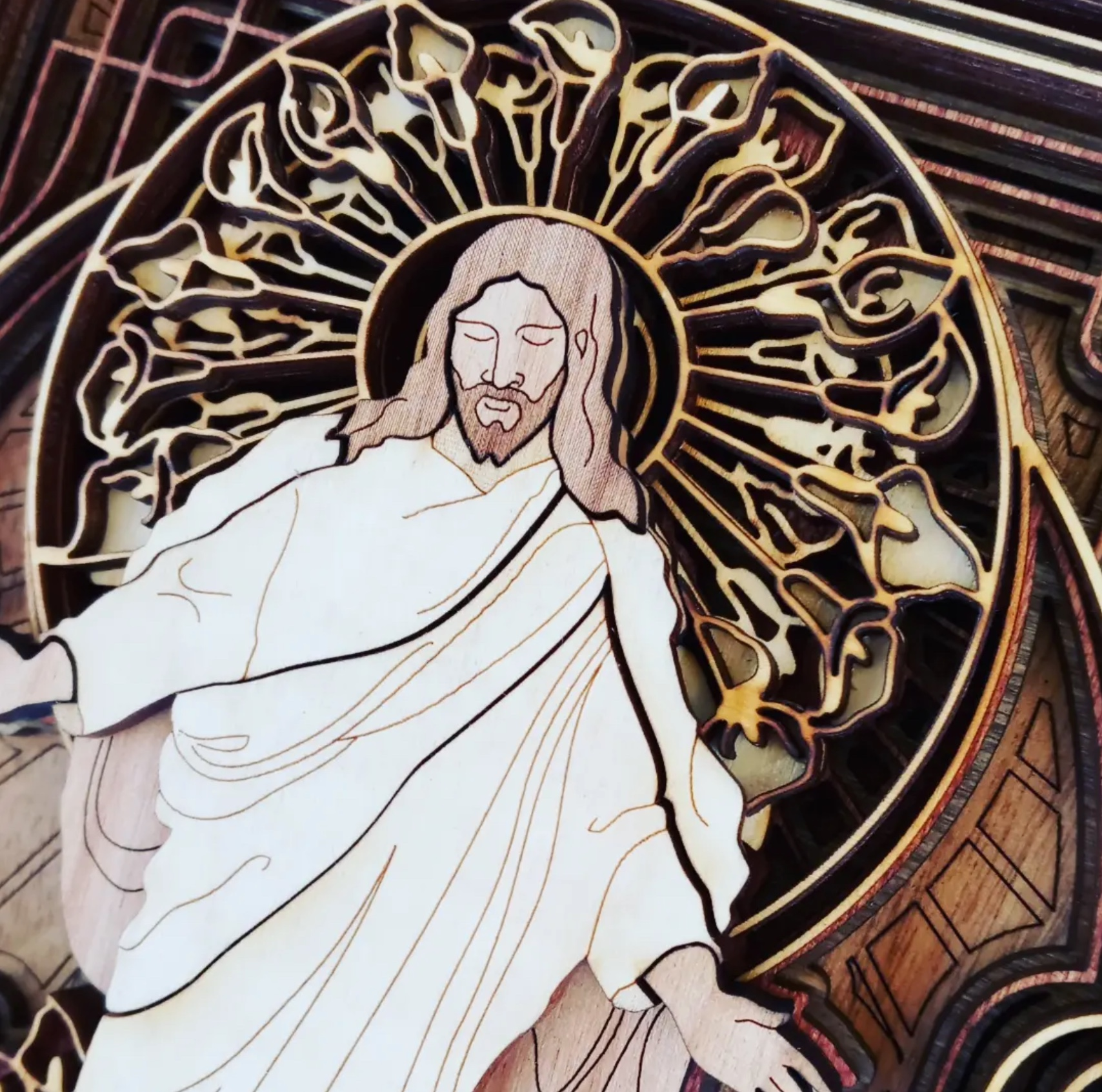 Christ Consider the Lilies (6x7 Layered Wood Plaque), , large image number 4