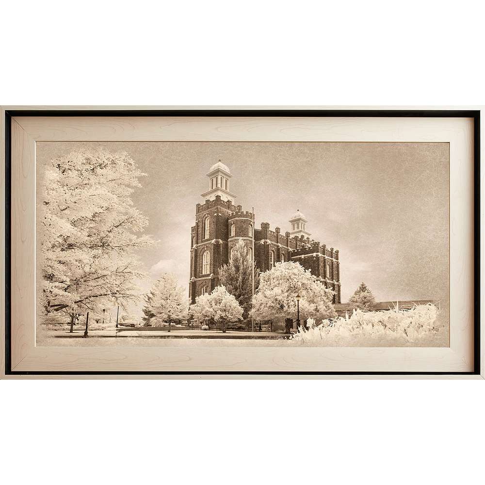Logan Utah Temple, Light Wood (22x39 Framed Textured Paper), , large image number 0