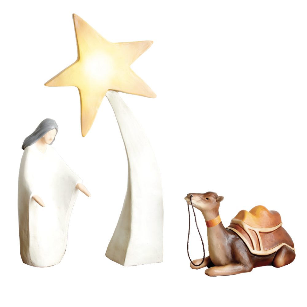 Love's Pure Light Kate Lee Resin Nativity Angel and Camel,  Love's Pure Light Kate Lee Resin Nativity Angel and Camel