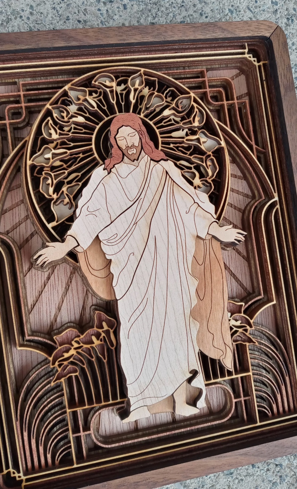 Christ Consider the Lilies (6x7 Layered Wood Plaque), , large image number 5