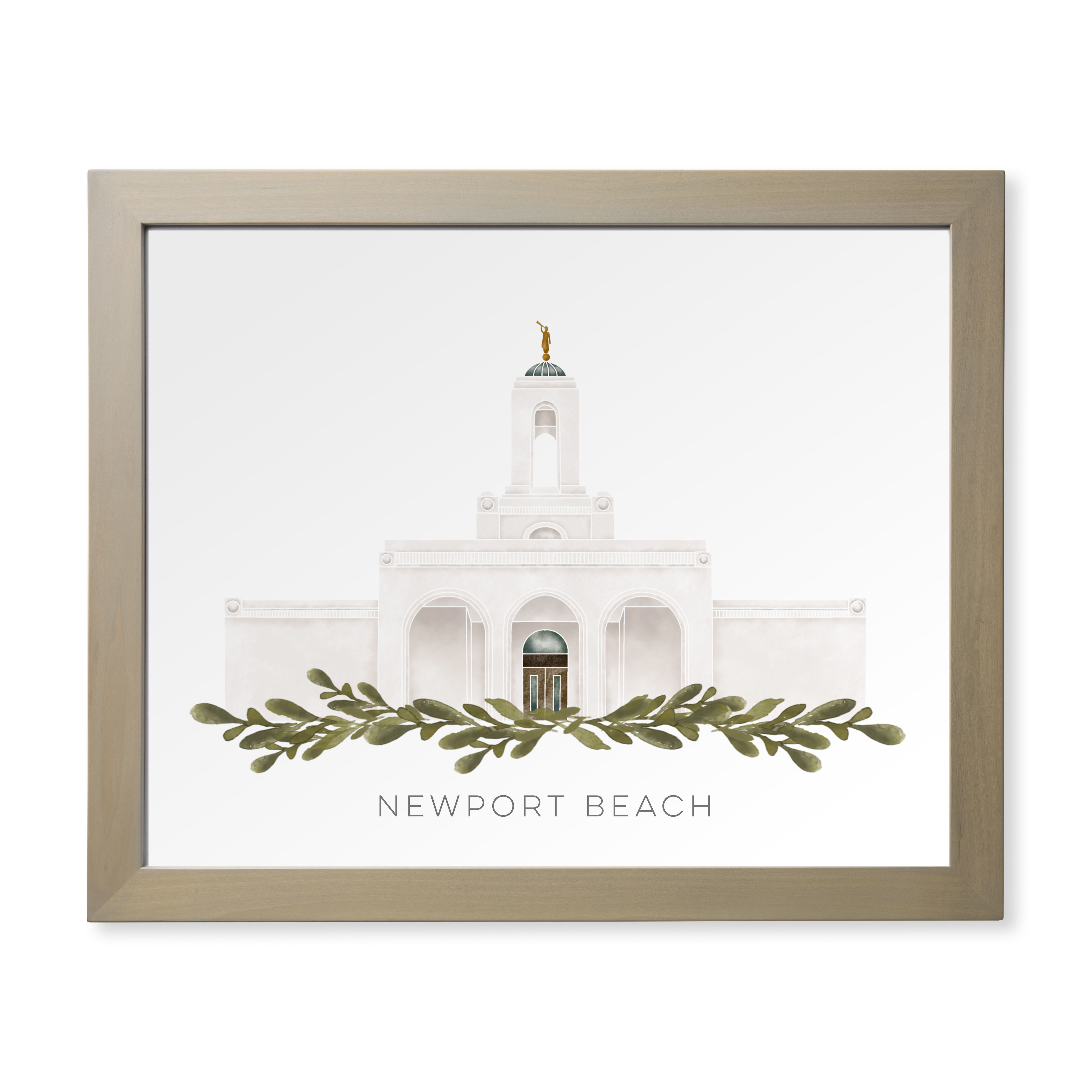 Newport Beach California Temple (28x34 Framed Paper Print)
