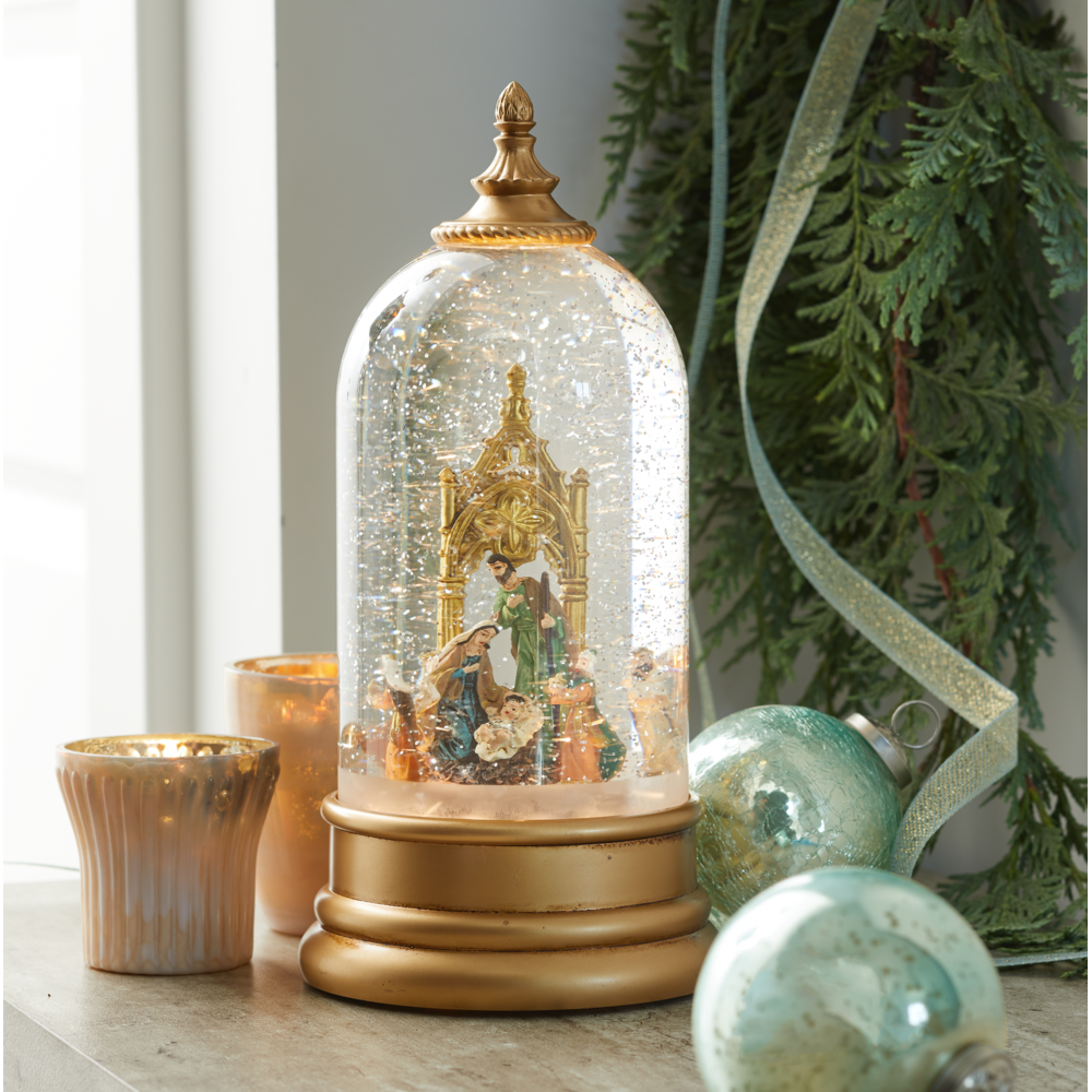 Holy Family Rotating Snow Globe Nativity, , large image number 1