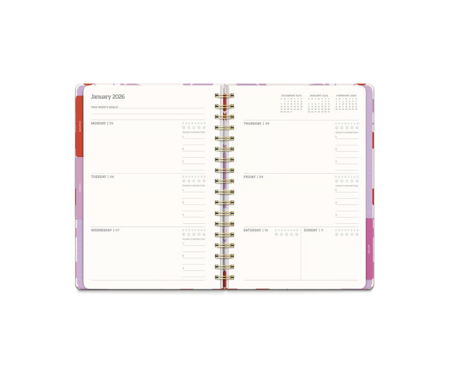 2026 Cherry Sweet Tri-Tab Planner, , large
