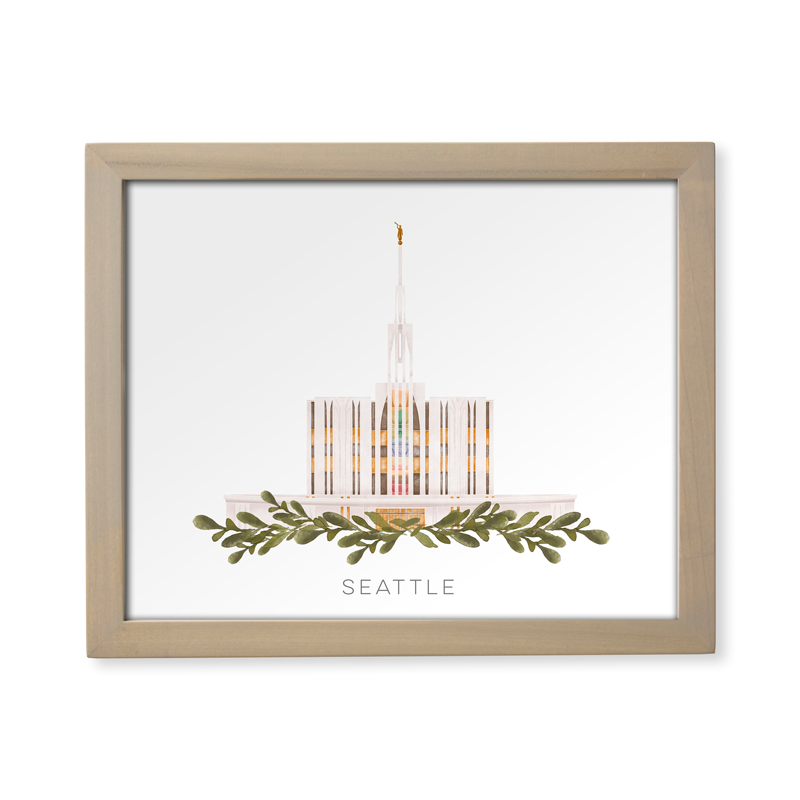 Seattle Washington Temple (13x16 Framed Paper Print)