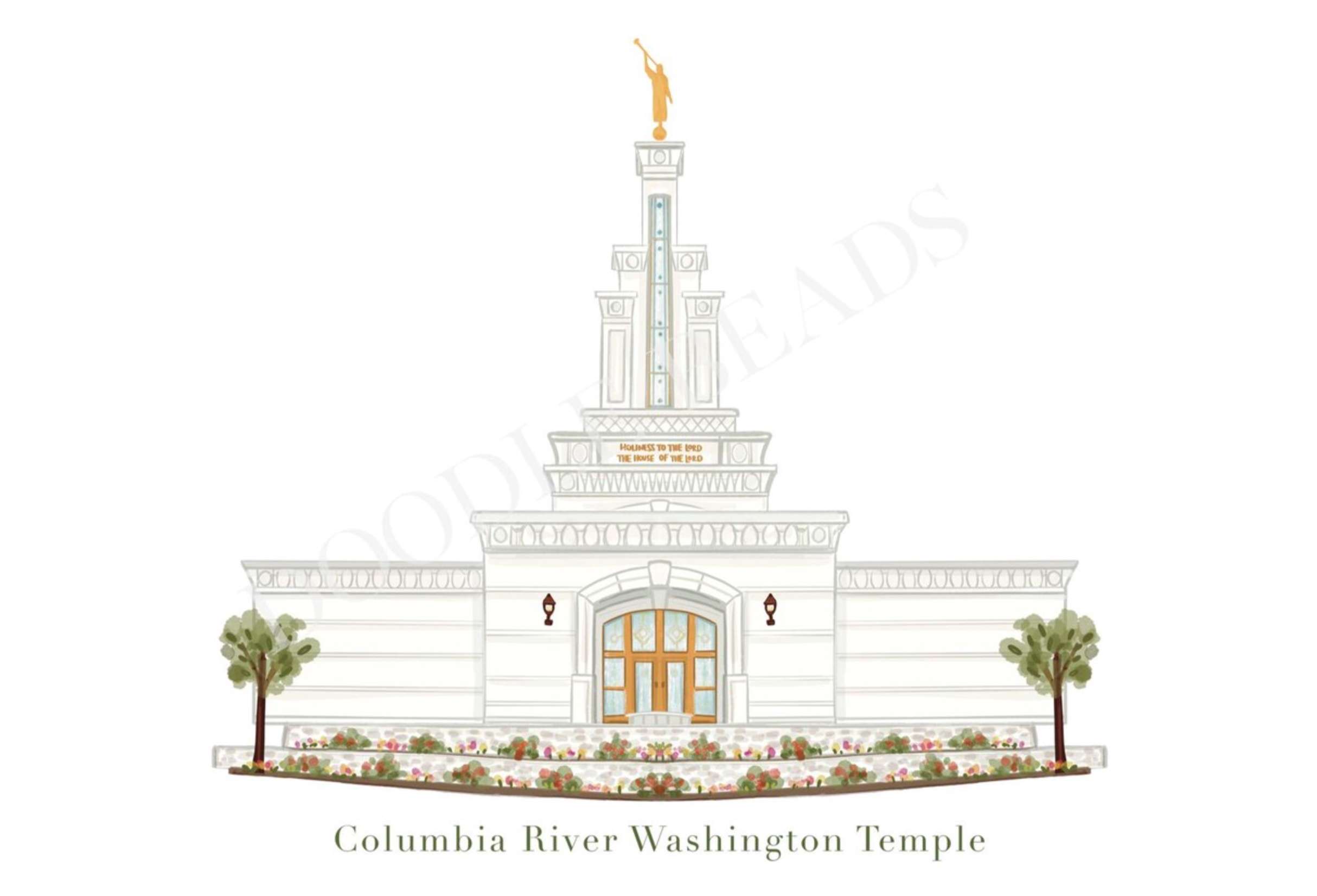 Columbia River Washington Temple 8x10 Print
