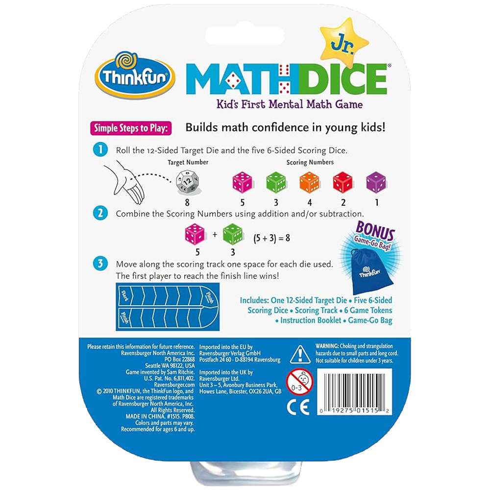 Math Dice Jr. Game, , large