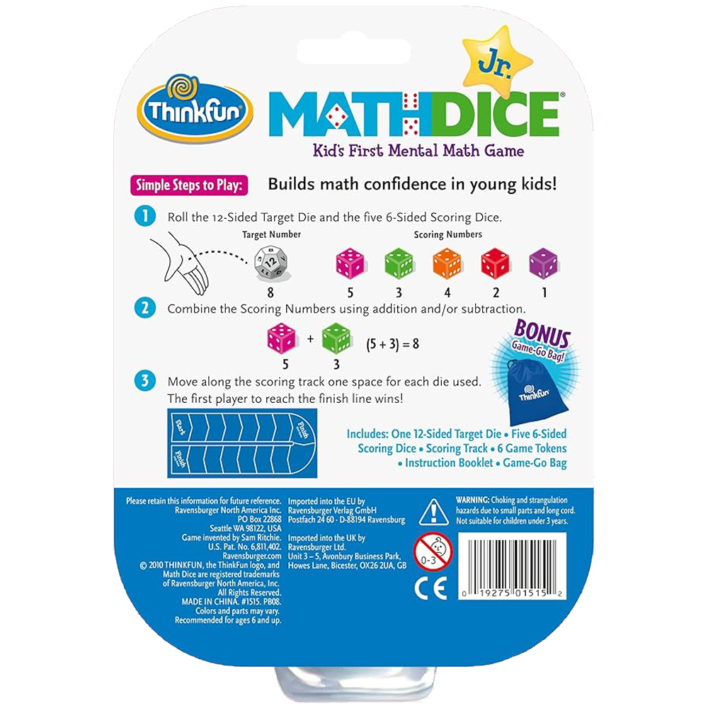 Math Dice Jr. Game, , large image number 1